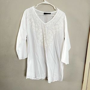 Woman’s Venice Blue White Blouse